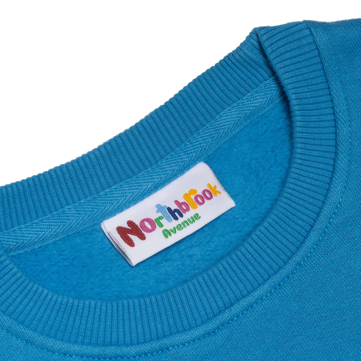 Children's Sweatshirt in Blue Organic Cotton with 2 Children Print on the front