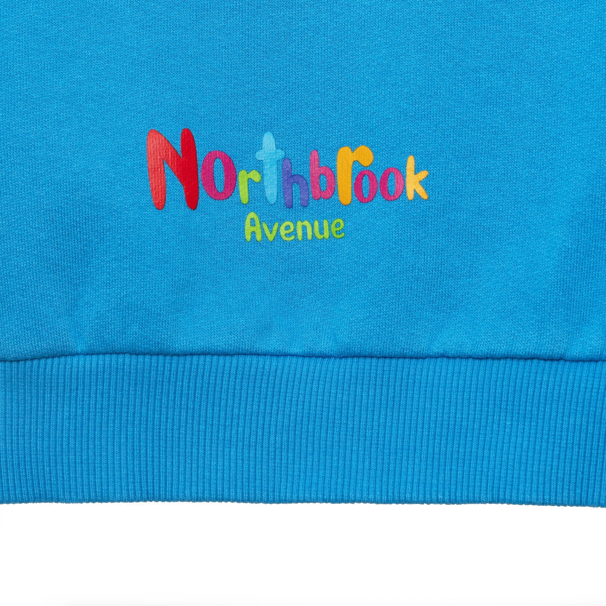 Children's Sweatshirt in Blue Organic Cotton with 2 Children Print on the front